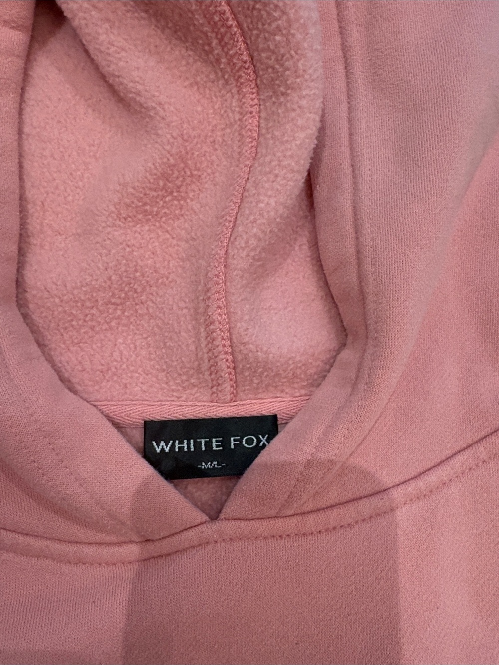 White Fox Boutique Coral Pink Crewneck Hoodie - Picture 2 of 3
